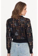Generation Love GENERATION LOVE:: ERIN VEGAN LEATHER LACE CARDIGAN