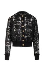 Generation Love GENERATION LOVE:: ERIN VEGAN LEATHER LACE CARDIGAN