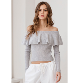 AUTUMN CASHMERE AUTUMN CASHMERE:: OFF THE SHOULDER RUFFLE TOP