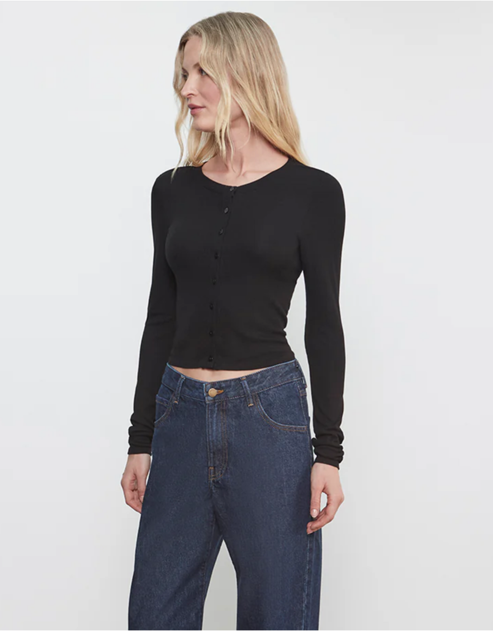 ENZA COSTA ENZA COSTA:: SILK RIB ESSENTIAL CARDIGAN