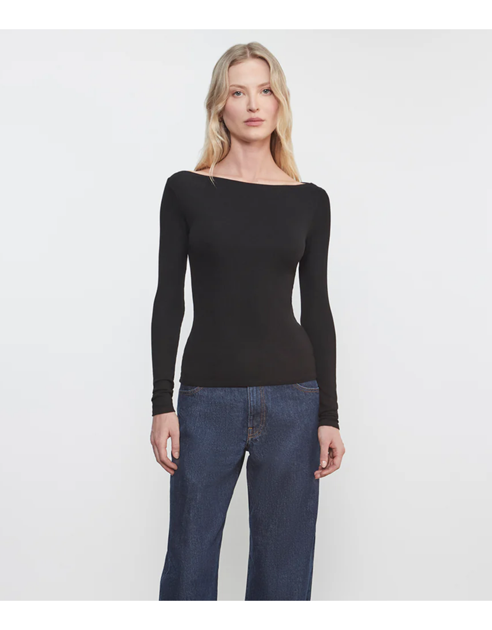 ENZA COSTA ENZA COSTA:: SILK RIB BOATNECK TOP