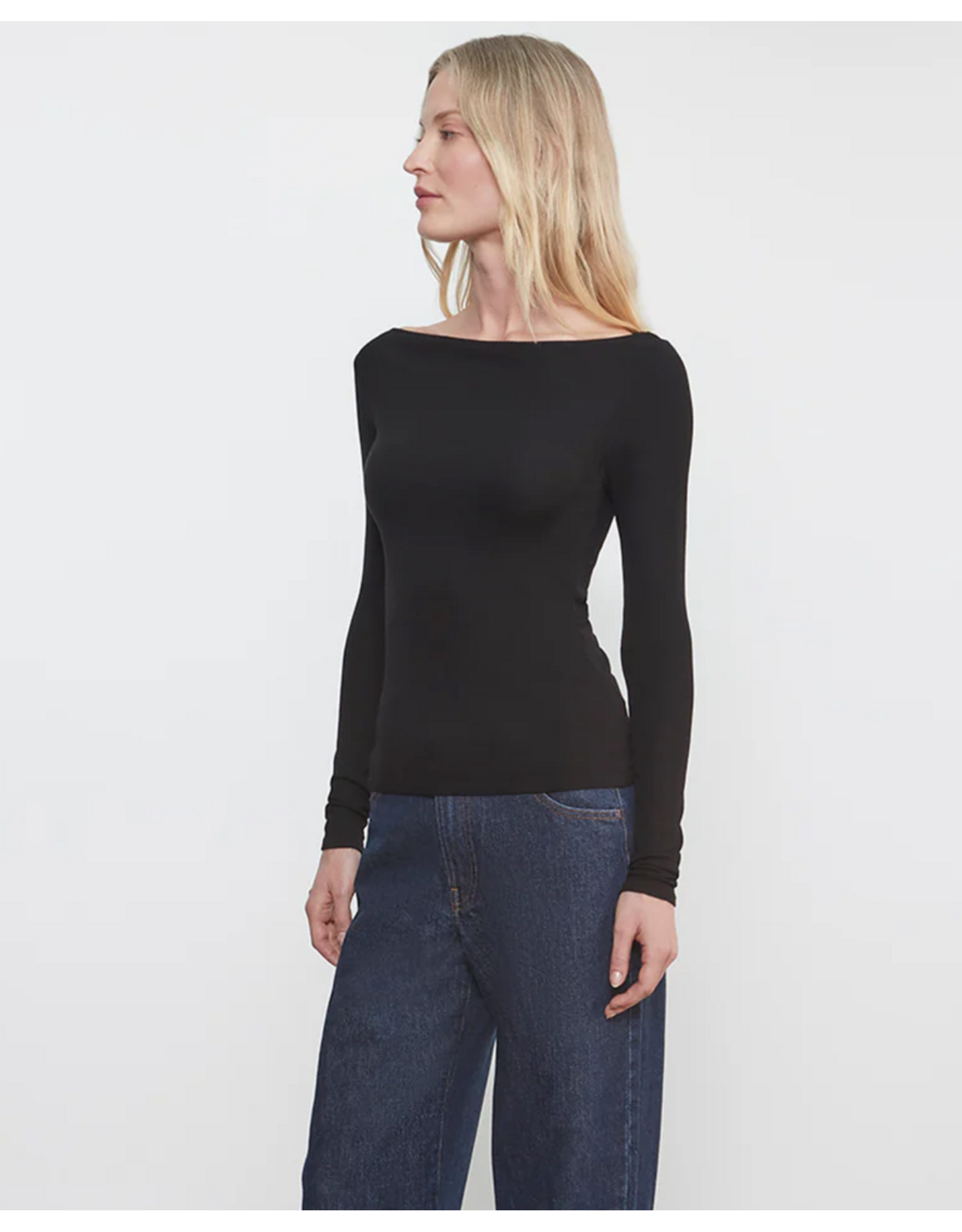 ENZA COSTA ENZA COSTA:: SILK RIB BOATNECK TOP