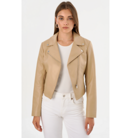 LAMARQUE LAMARQUE:: PASCALE FITTED FAUX LEATHER JACKET