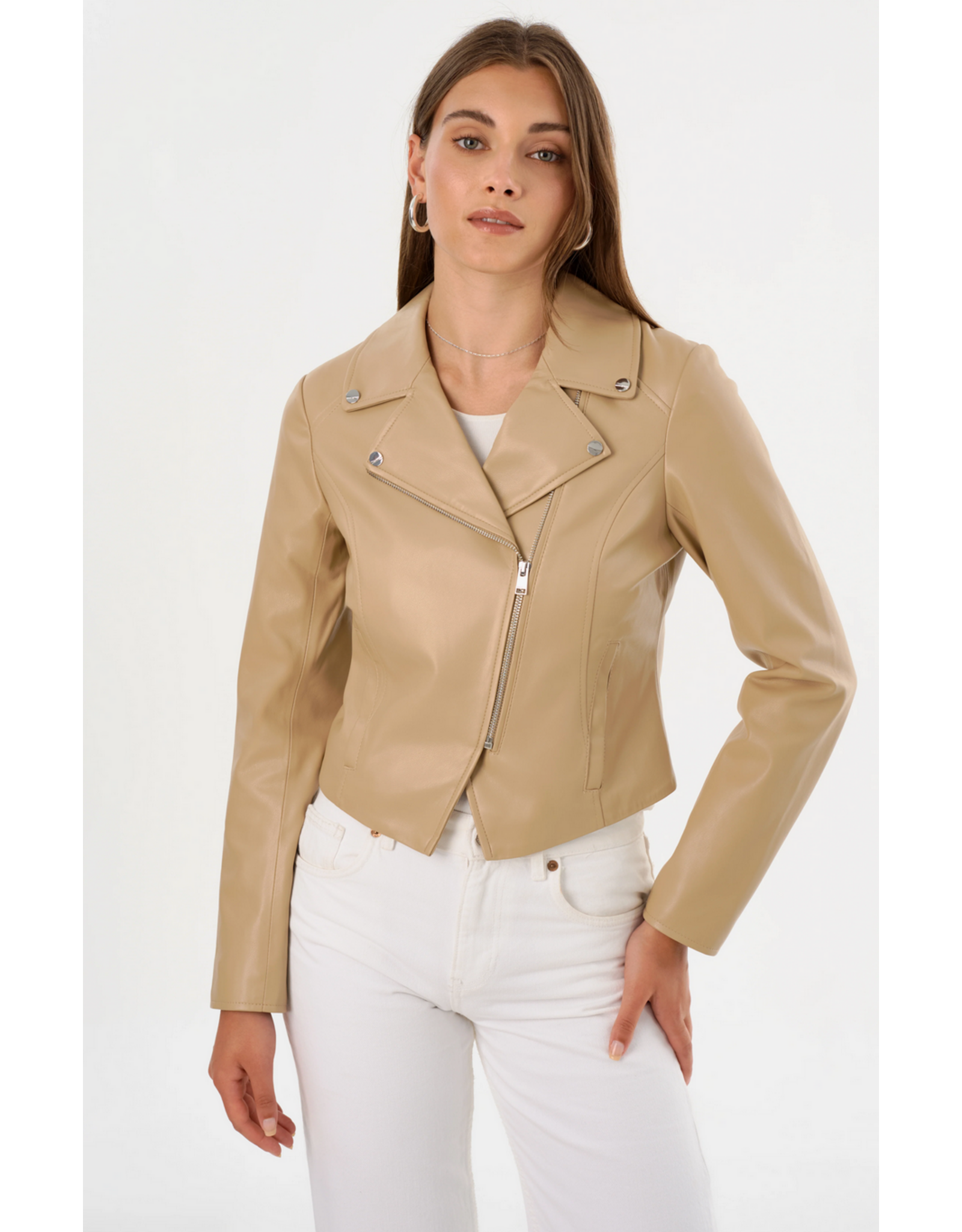 LAMARQUE LAMARQUE:: PASCALE FITTED FAUX LEATHER JACKET