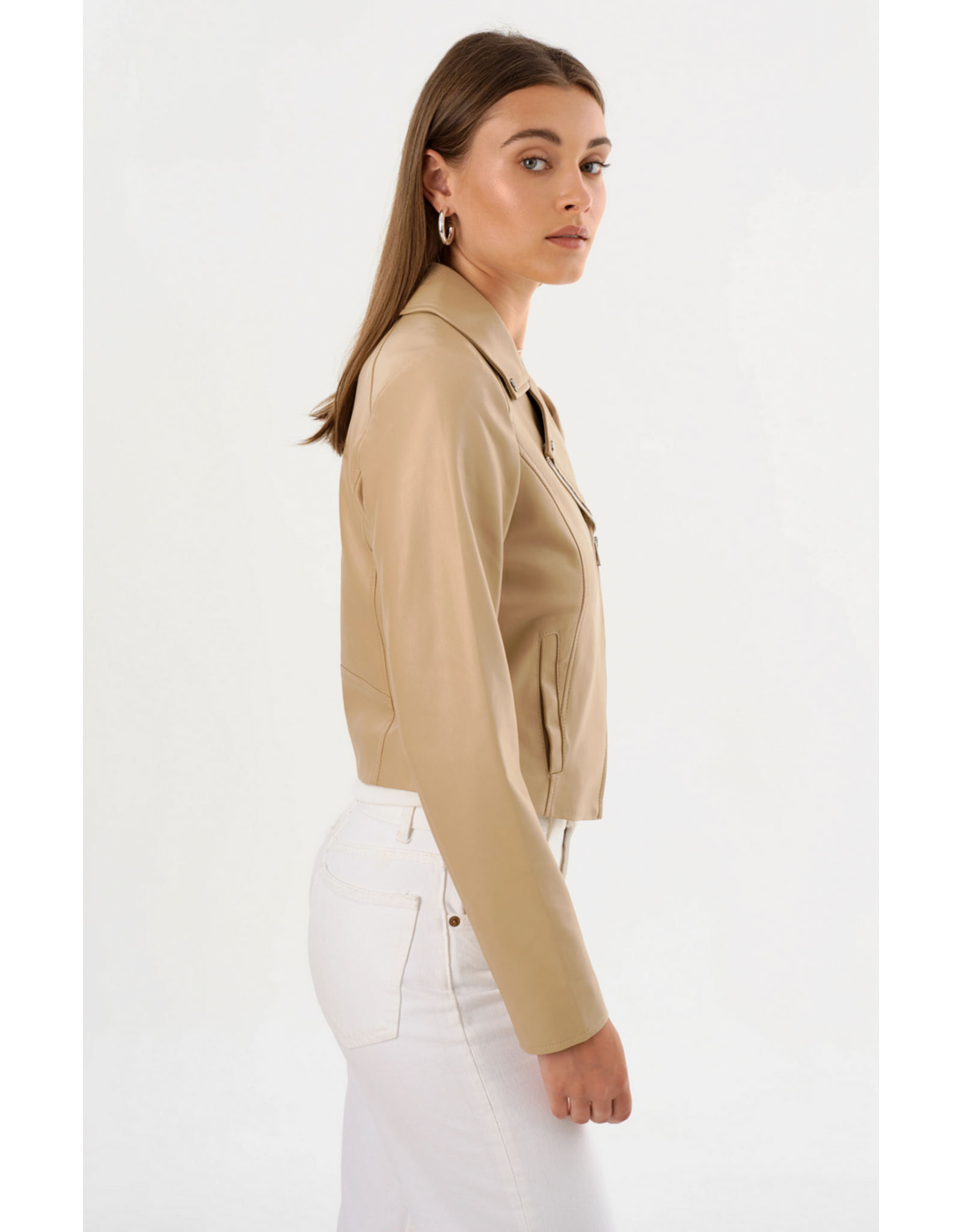 LAMARQUE LAMARQUE:: PASCALE FITTED FAUX LEATHER JACKET