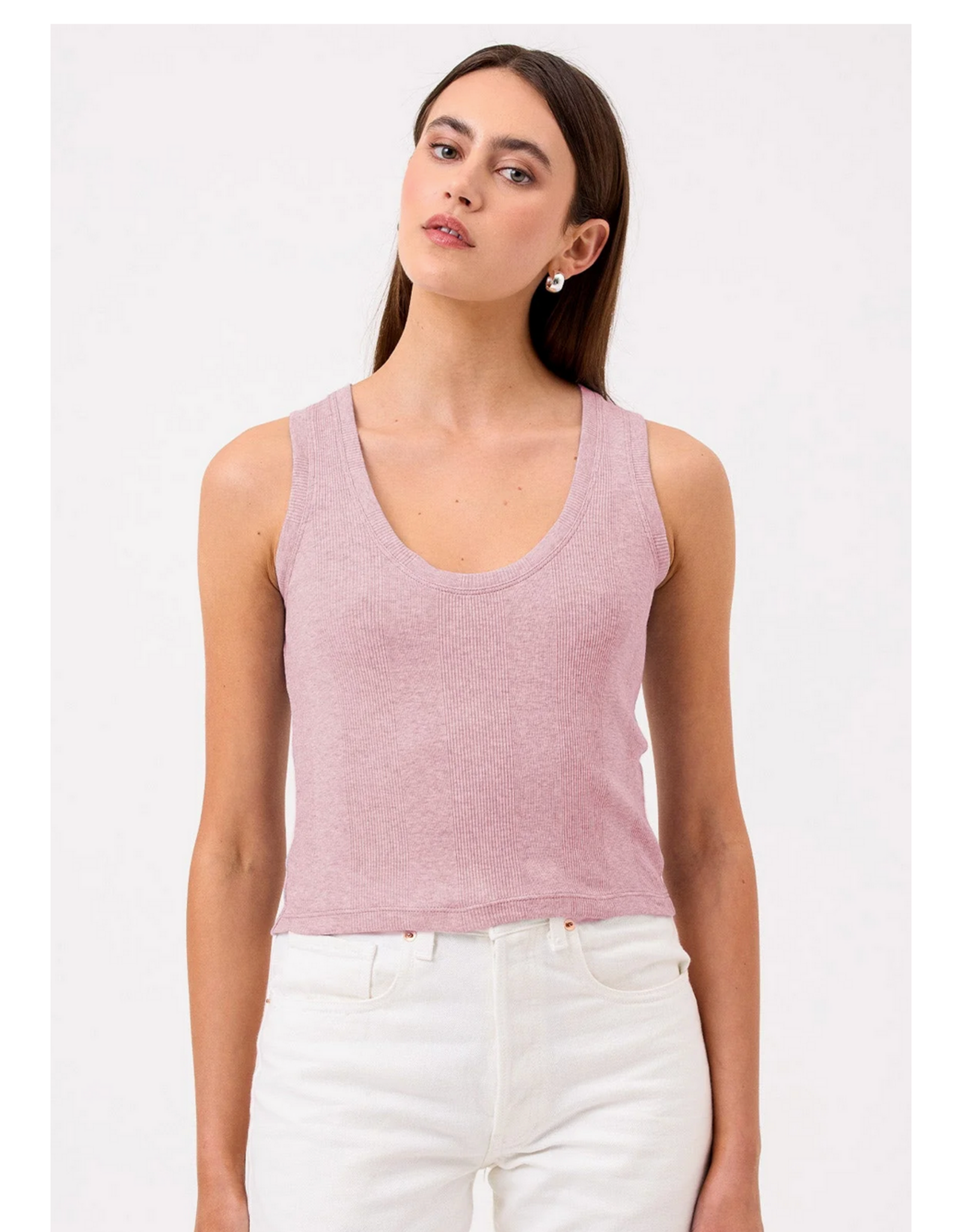 GOLDIE GOLDIE:: VARIEGATED RIB CROP TANK
