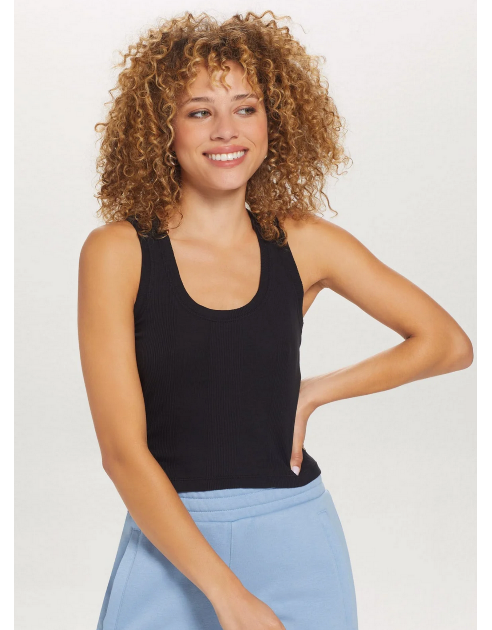 GOLDIE GOLDIE:: VARIEGATED RIB CROP TANK