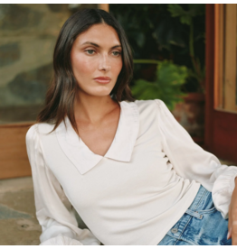 BELLA DAHL BELLA DAHL:: COLLARED V-NECK TOP