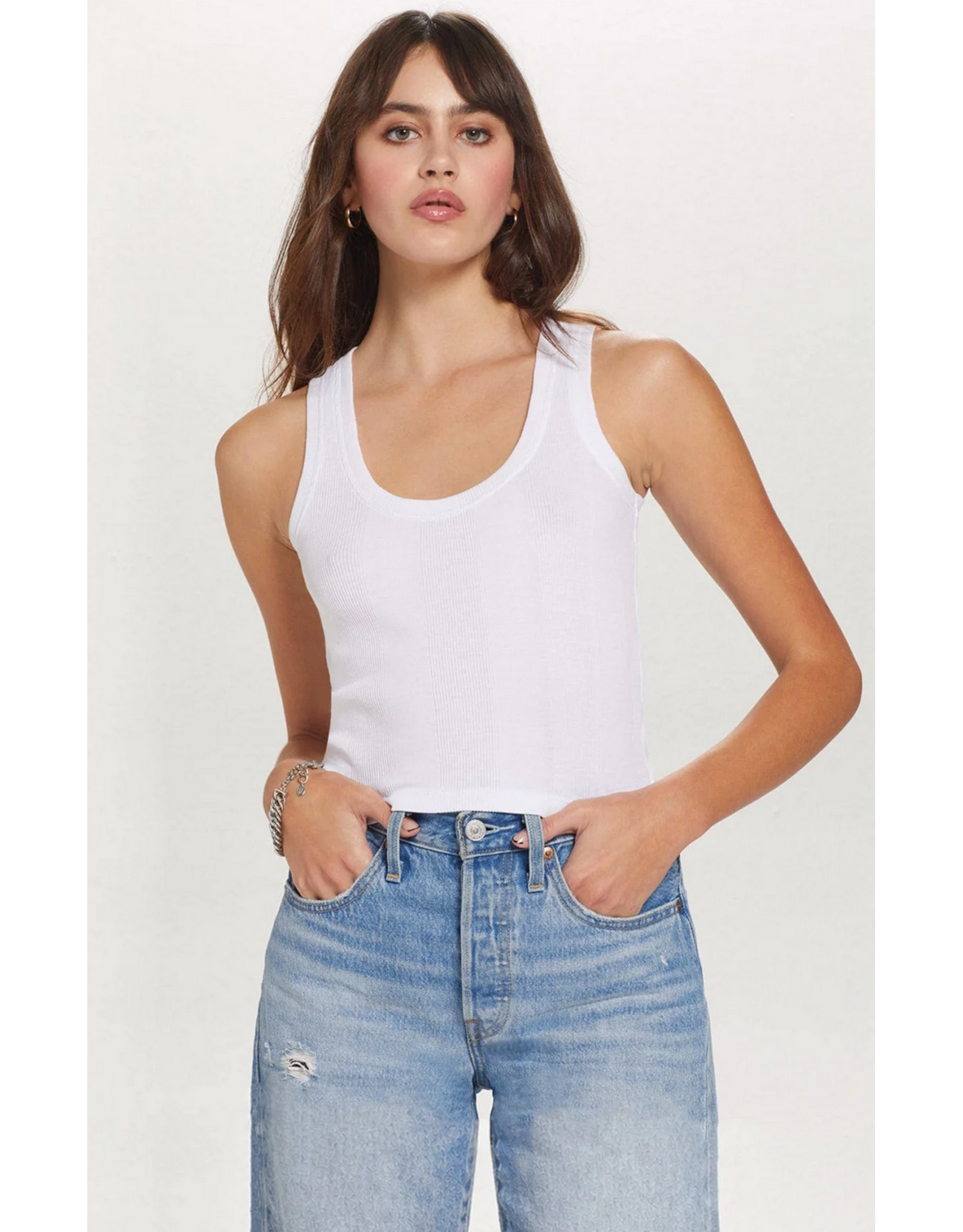 GOLDIE GOLDIE:: VARIEGATED RIB CROP TANK