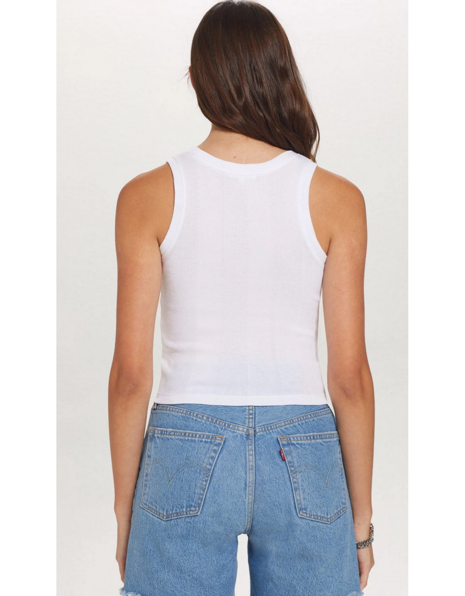 GOLDIE GOLDIE:: VARIEGATED RIB CROP TANK