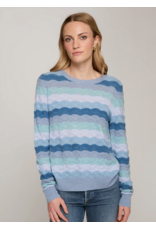 AUTUMN CASHMERE AUTUMN CASHMERE:: TONAL WAVY POINTELLE STRIPE CREW