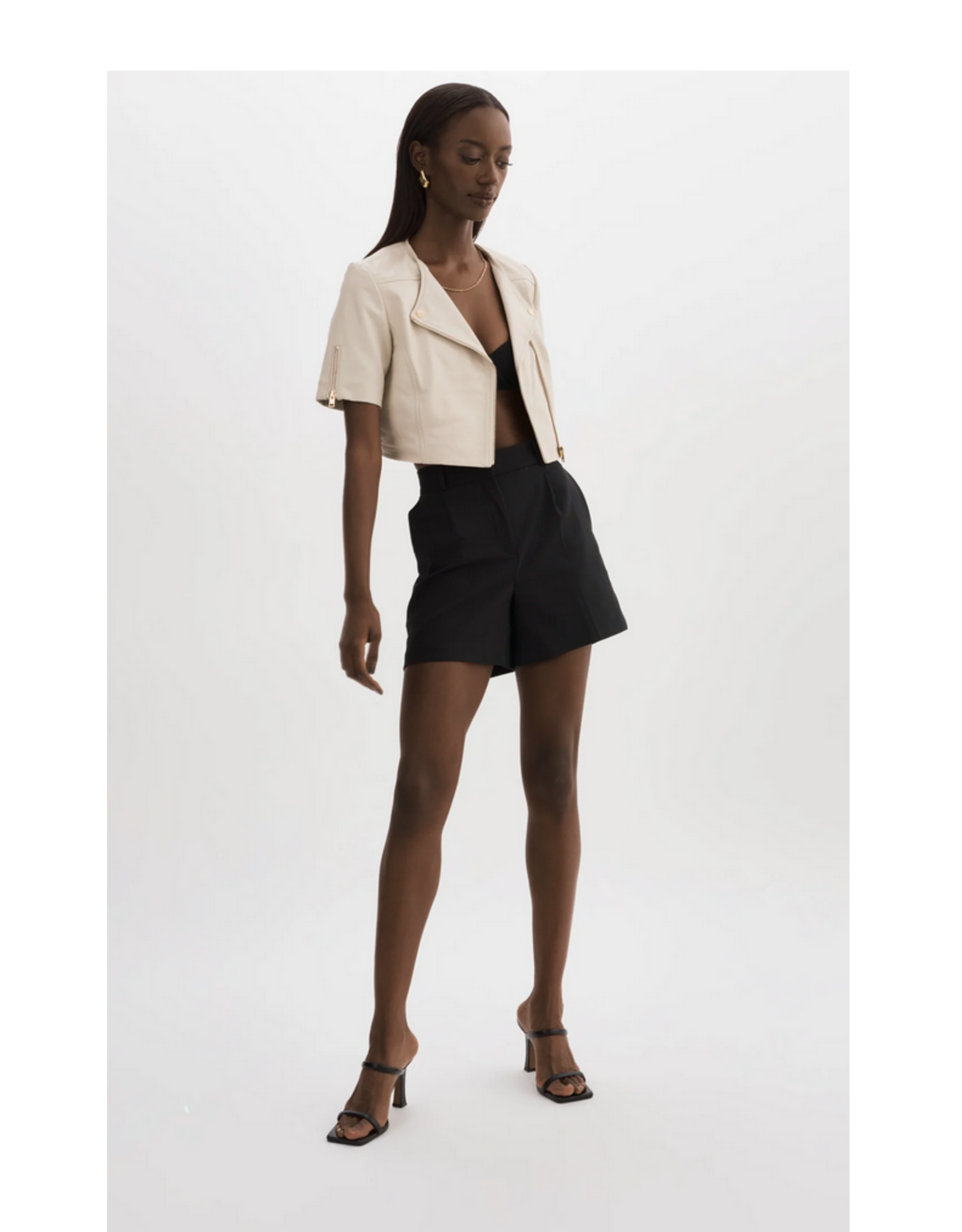 LAMARQUE LAMARQUE:: KIRSI CROPPED BIKER JACKET