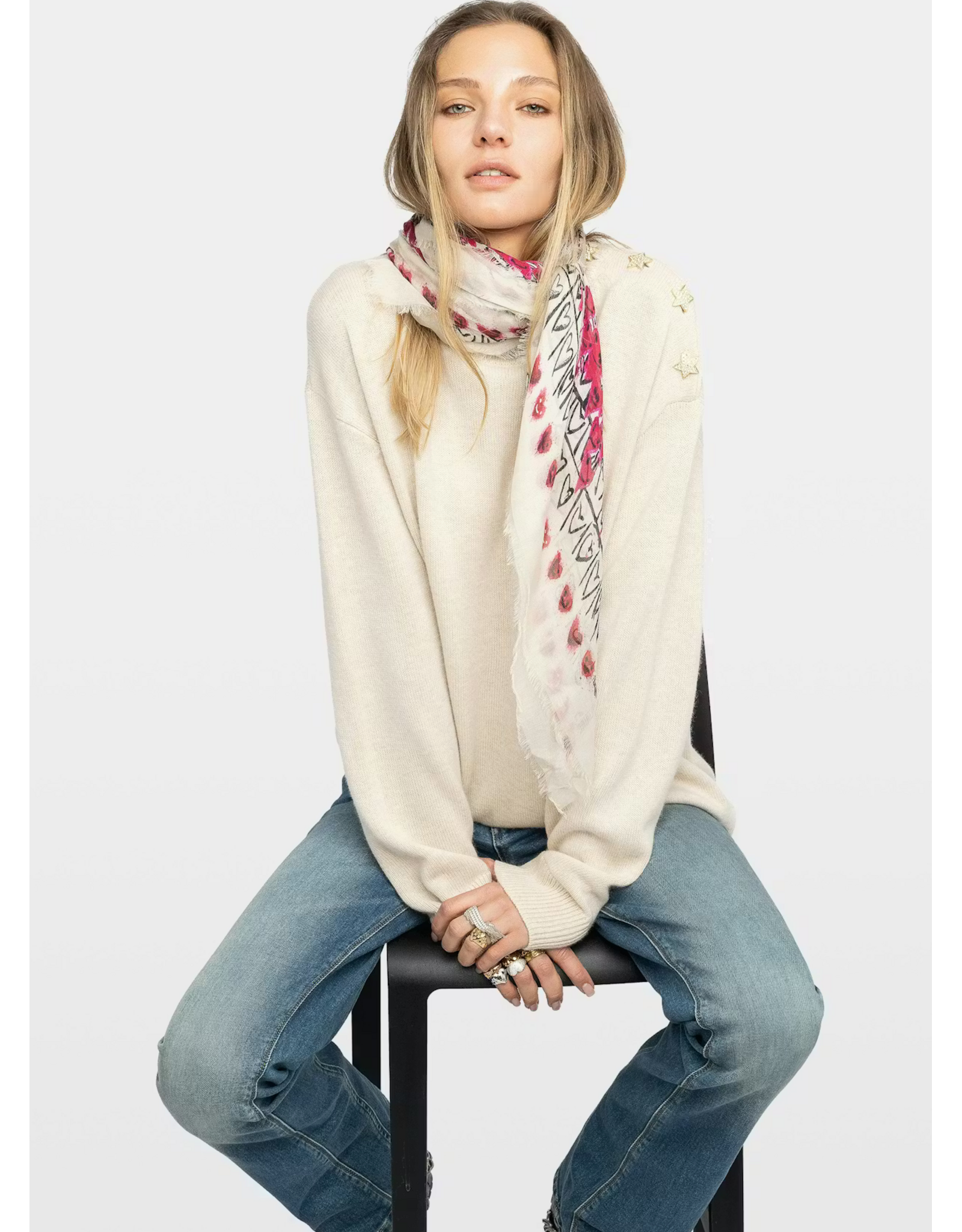 Zadig & Voltaire ZADIG & VOLTAIRE:: KERRY HEARTS SCARF