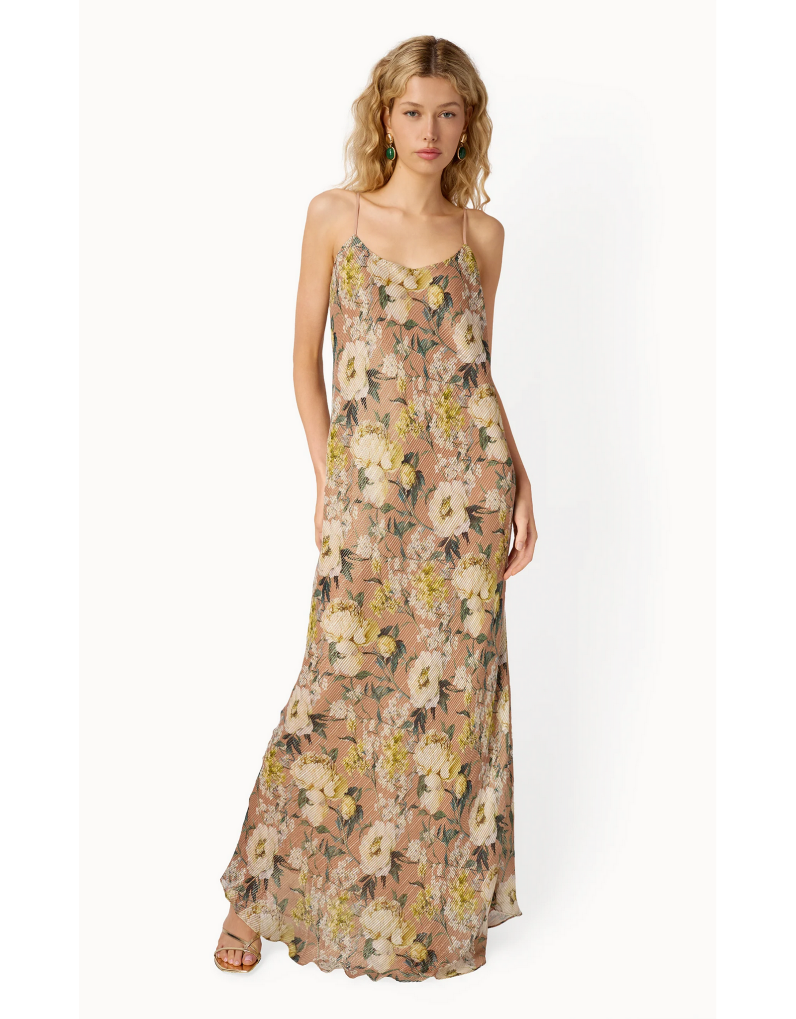 CAMI NYC CAMI NYC:: LUANNA METALLIC CHIFFON MAXI DRESS
