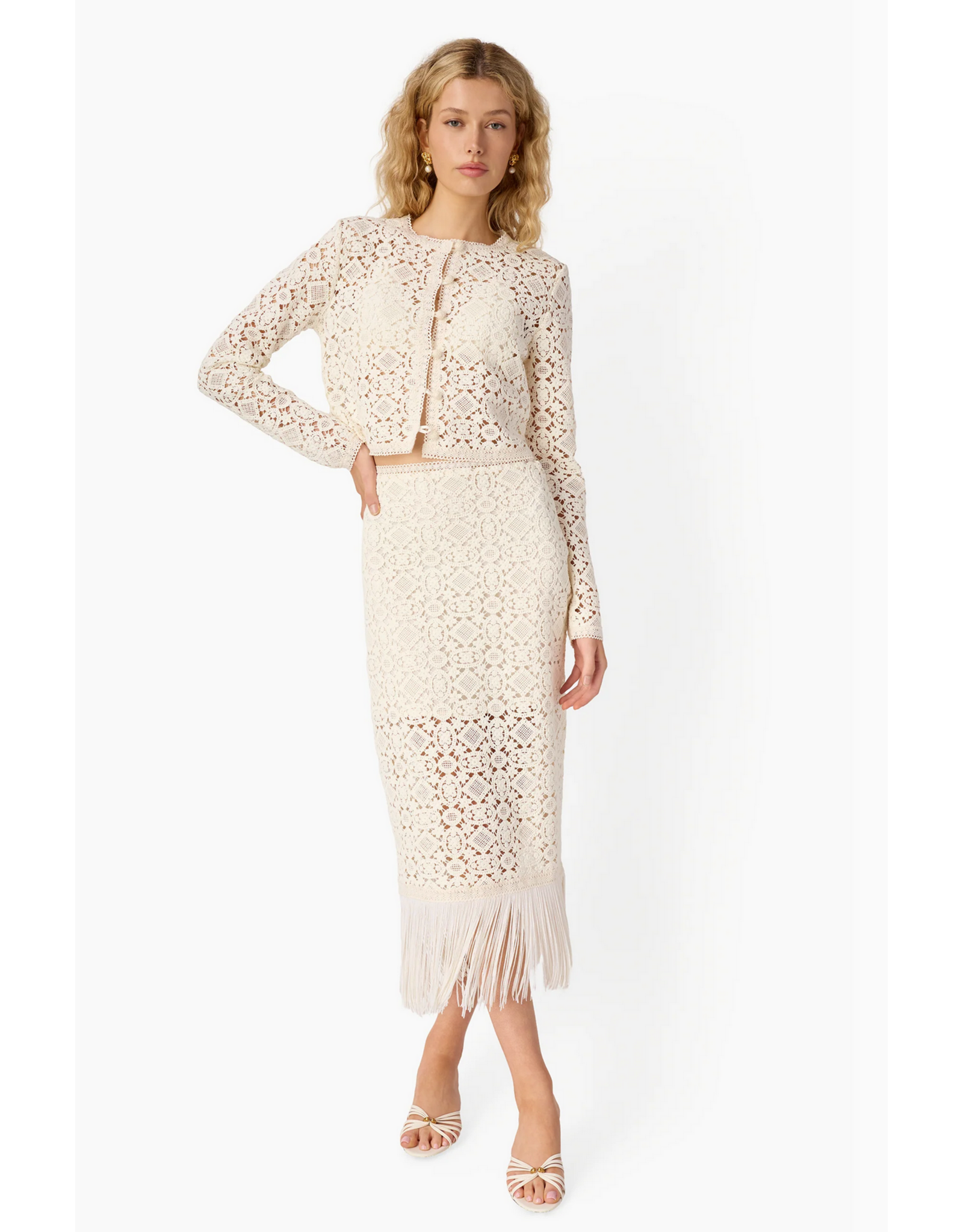 CAMI NYC CAMI NYC:: VENEZIA CROCHET MIDI SKIRT