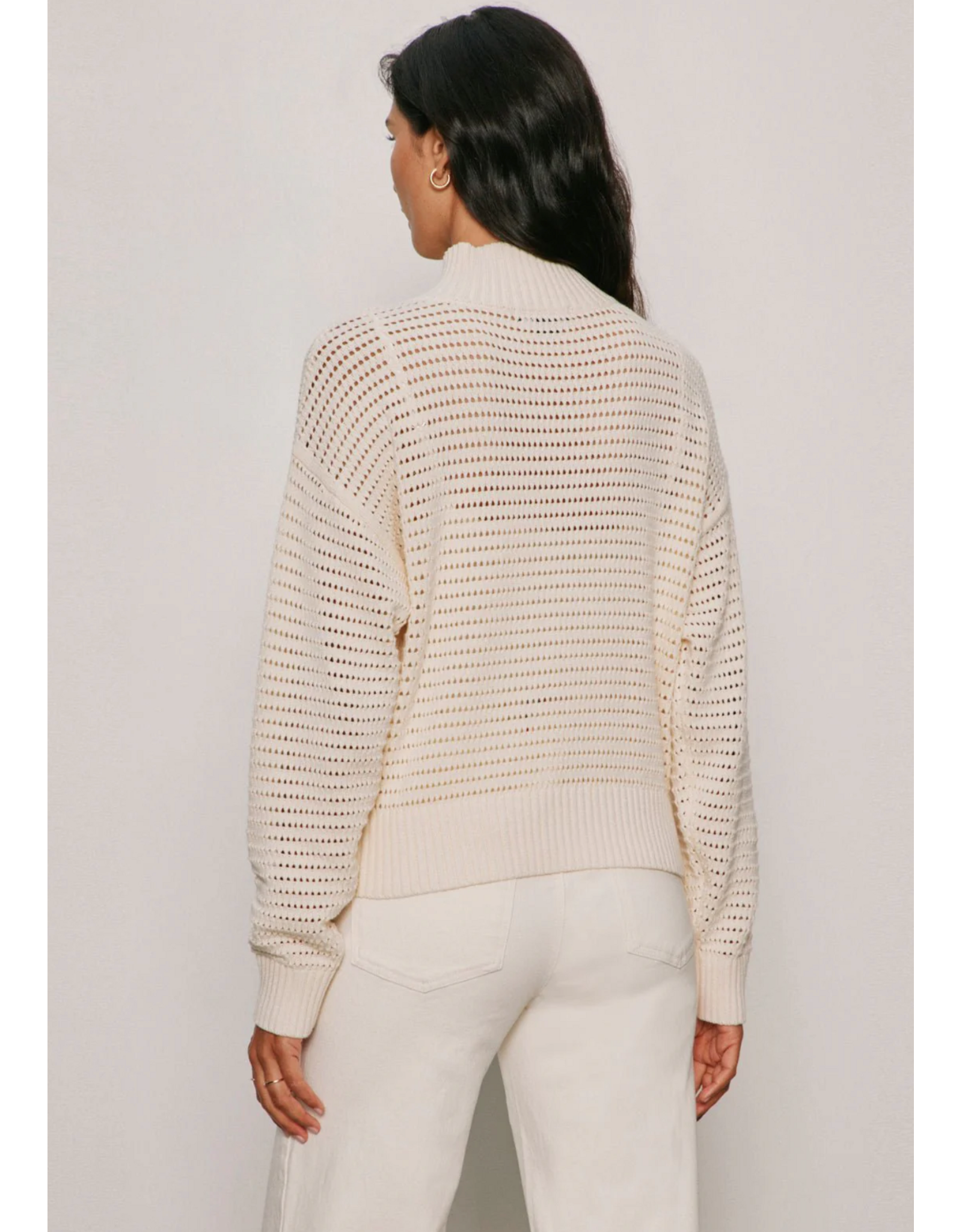 SANCTUARY:: OPEN KNIT HALF ZIP SWEATER