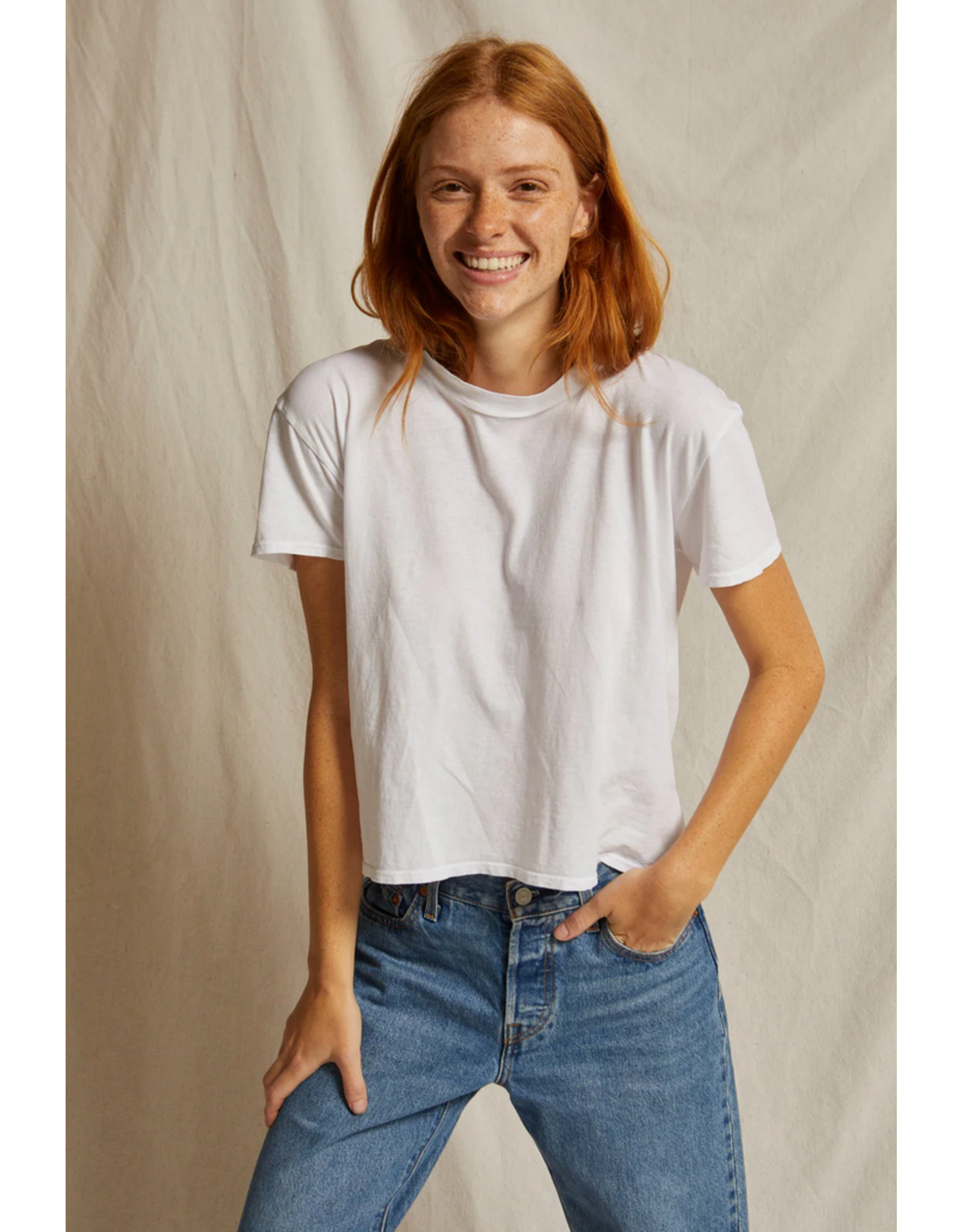 Perfect White Tee PERFECT WHITE TEE:: HARLEY BOXY CREWNECK TEE