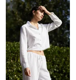 BELLA DAHL BELLA DAHL:: LONG SLEEVE CROPPED SHIRT WITH TRIM