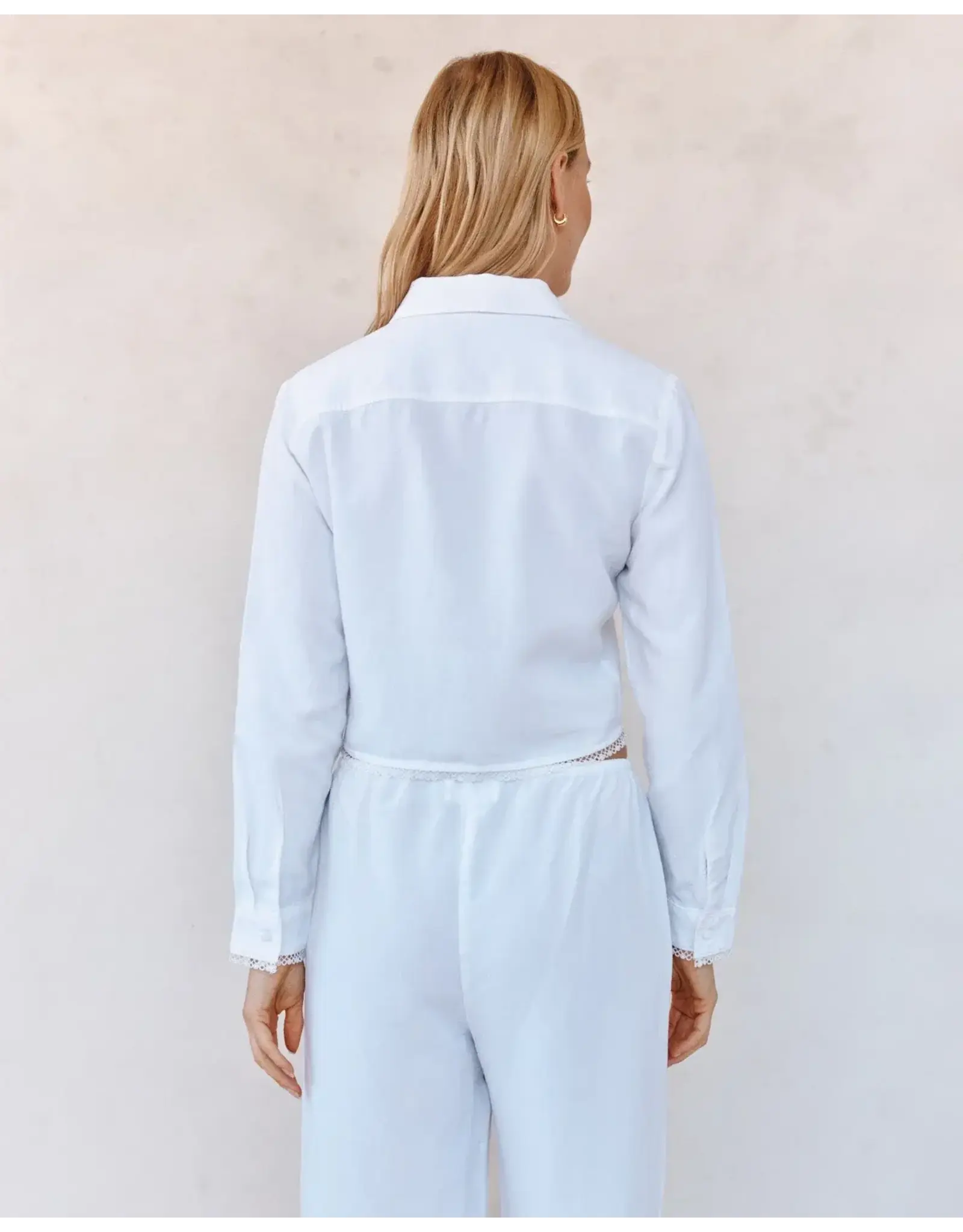 BELLA DAHL BELLA DAHL:: LONG SLEEVE CROPPED SHIRT WITH TRIM