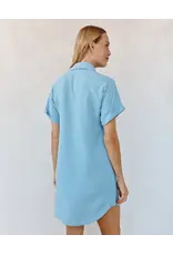BELLA DAHL BELLA DAHL:: ROLL SLEEVE POCKET SHIRT DRESS