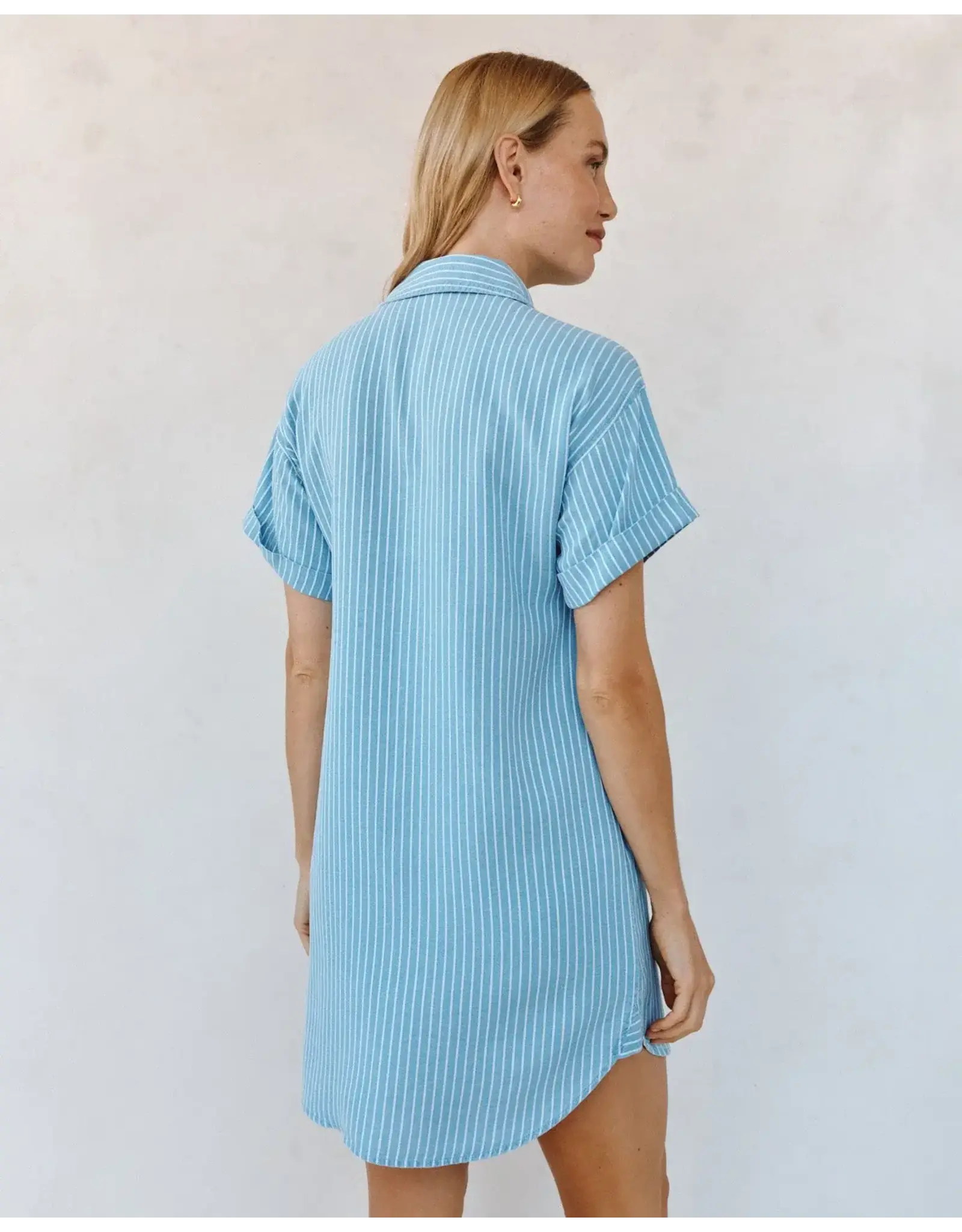 BELLA DAHL BELLA DAHL:: ROLL SLEEVE POCKET SHIRT DRESS