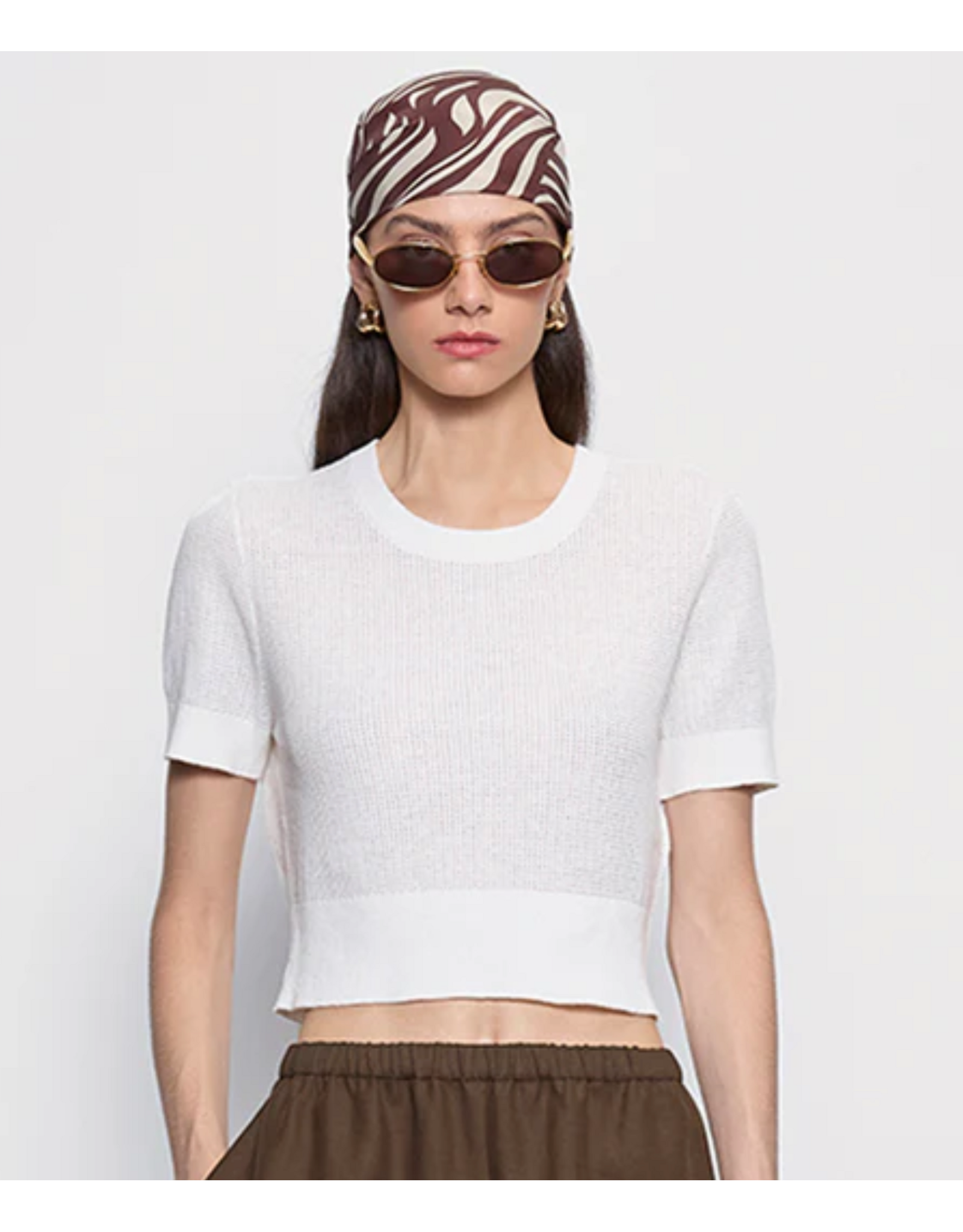 ENZA COSTA ENZA COSTA:: LINEN OPEN KNIT SHORT SLEEVE