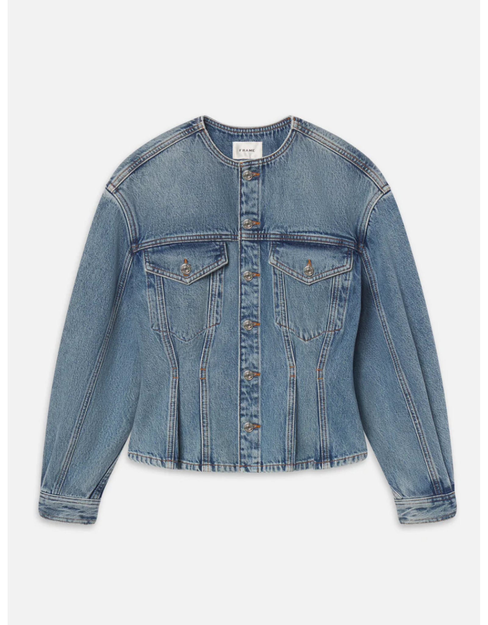 FRAME FRAME:: THE NIPPED COLLARLESS JACKET