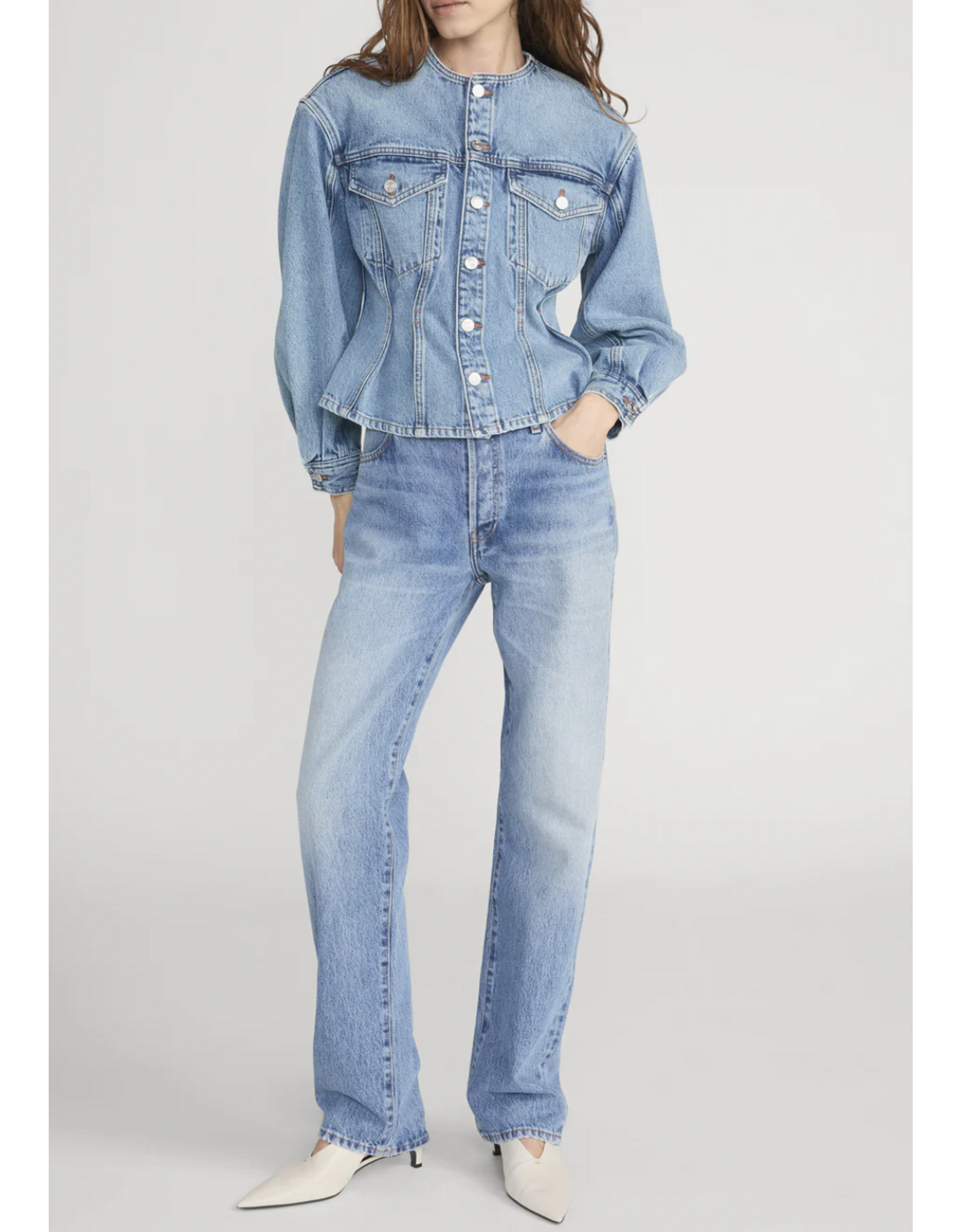 FRAME FRAME:: THE NIPPED COLLARLESS JACKET