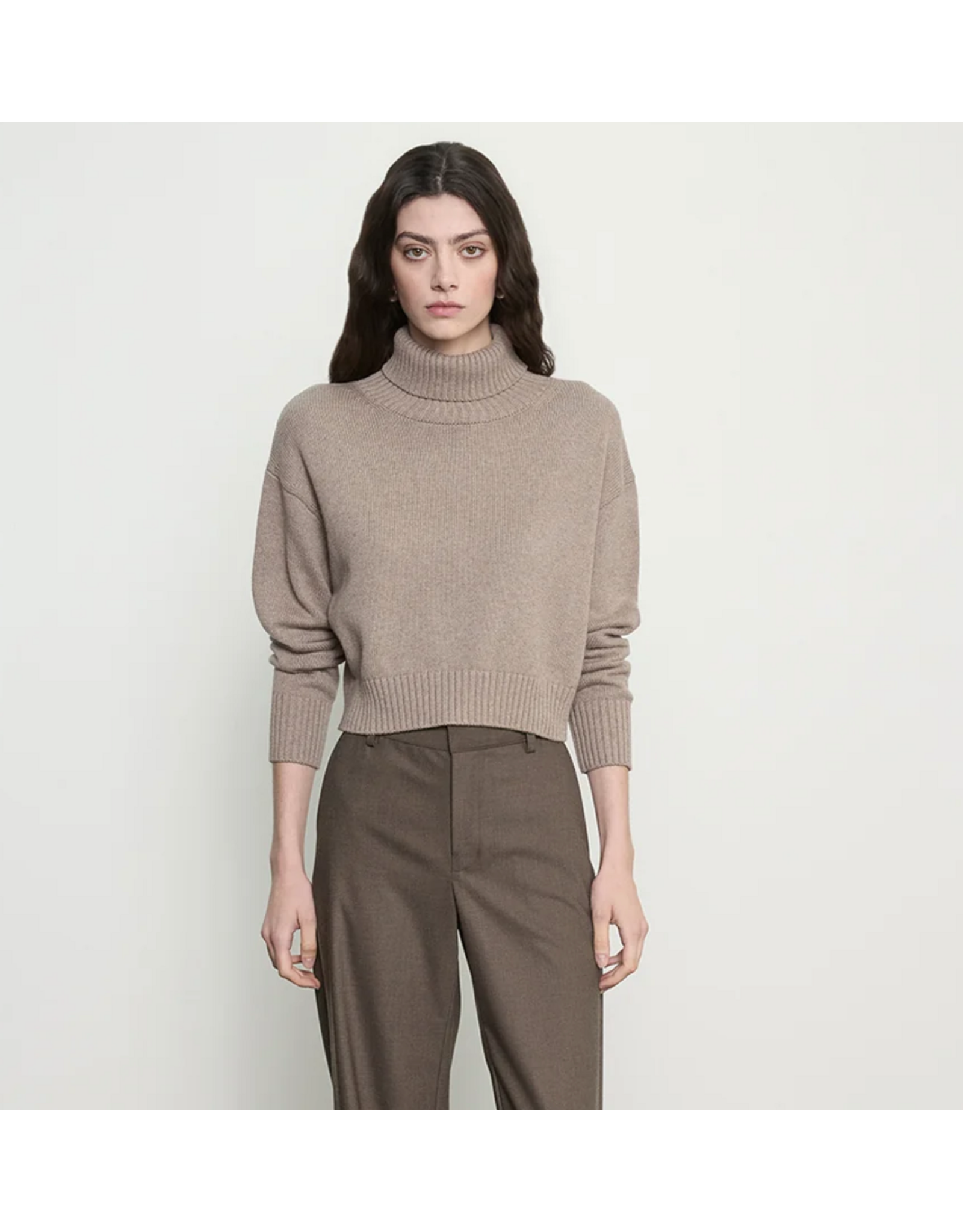 ENZA COSTA ENZA COSTA:: COTTON CASHMERE FUNNELNECK SWEATER