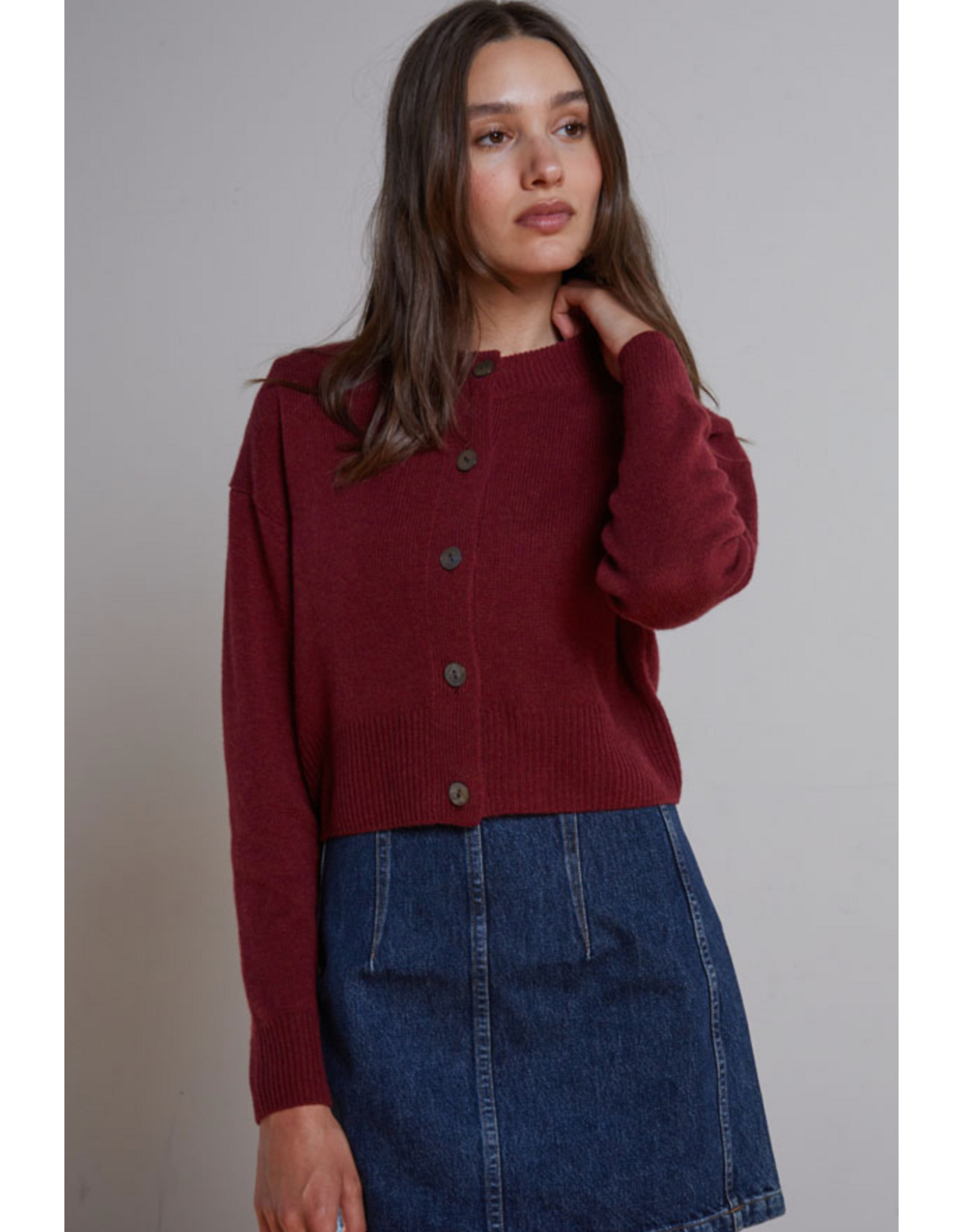 AUTUMN CASHMERE AUTUMN CASHMERE:: CROPPED 4 PLY CARDIGAN
