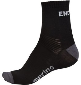 Endura BaaBaa Merino 2Pk Socks Black- L/XL