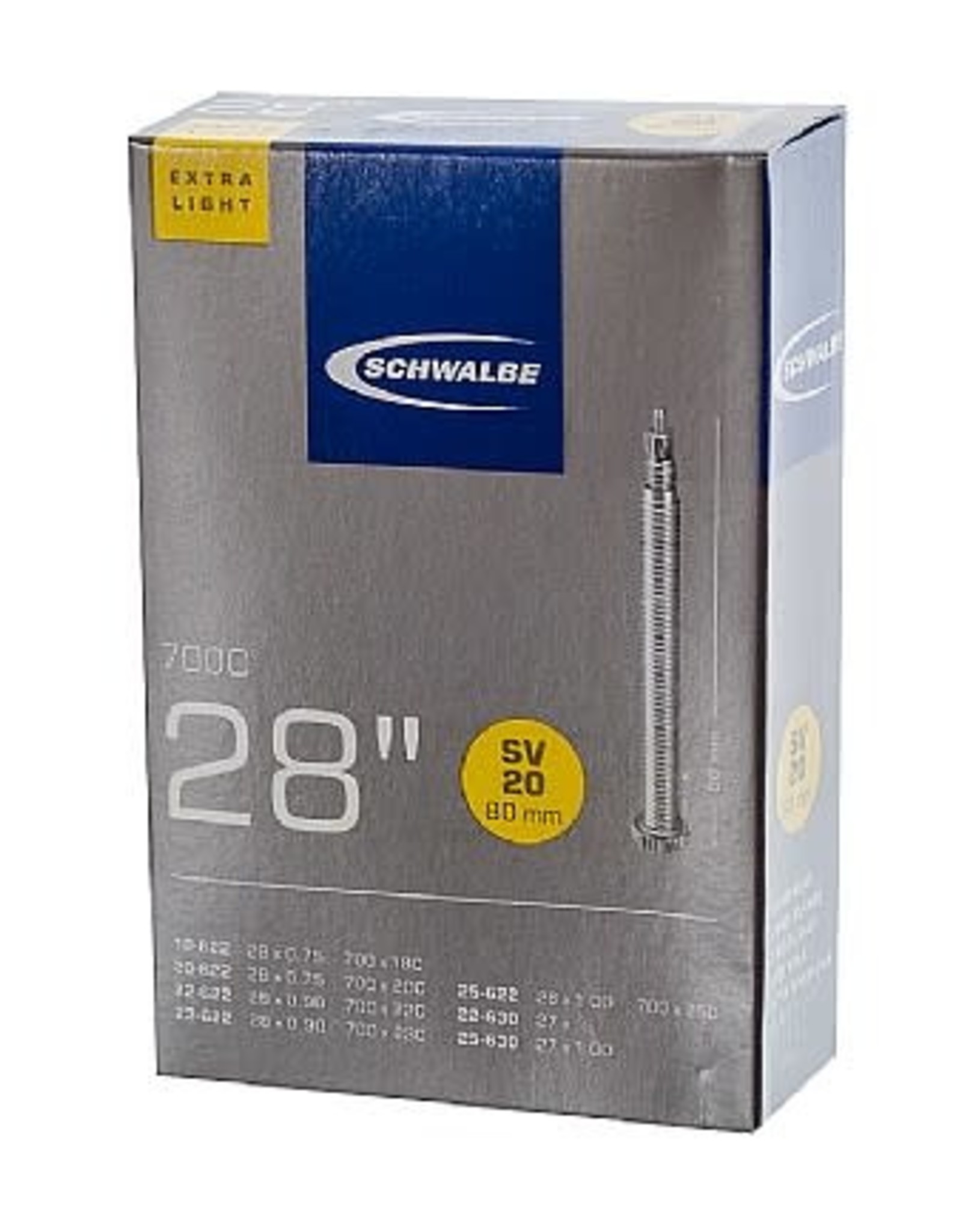 Schwalbe Schwalbe Extra Light Tube - 700 x 18-25mm, 80mm, Presta Valve