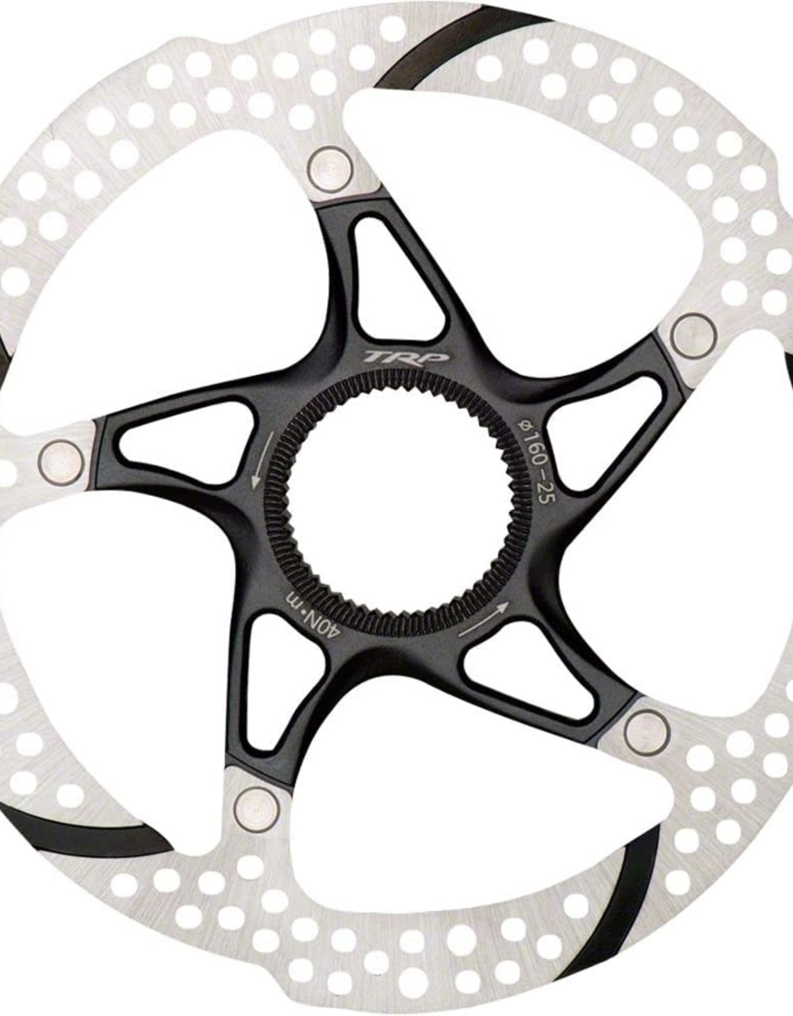 TRP-25 Disc Brake Rotor - 160mm, Center Lock, 1.8mm, Silver/Black