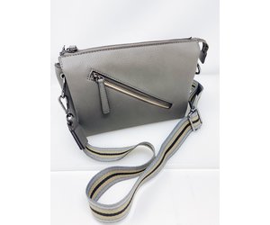 gray leather purse