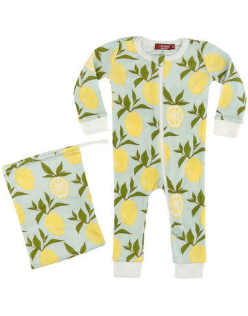 Milkbarn Lemon Zipper Pajama