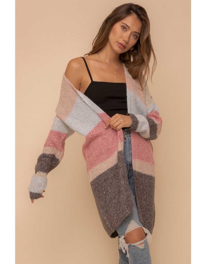 block color cardigan