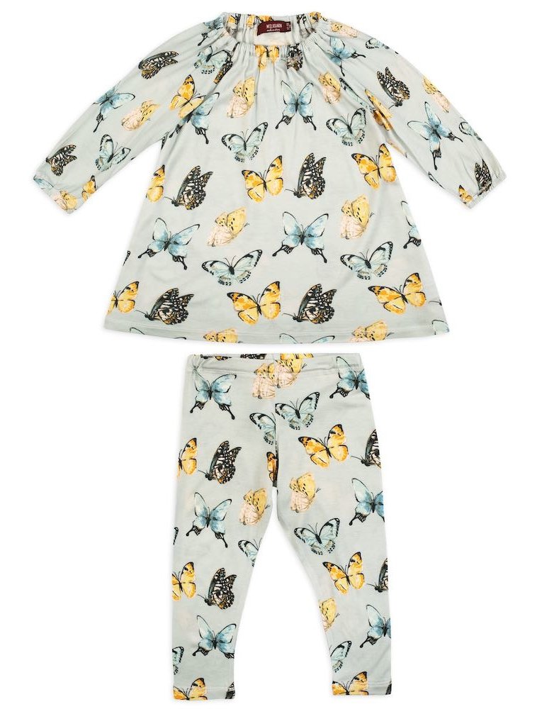 Bamboo LS Dress Set Butterfly