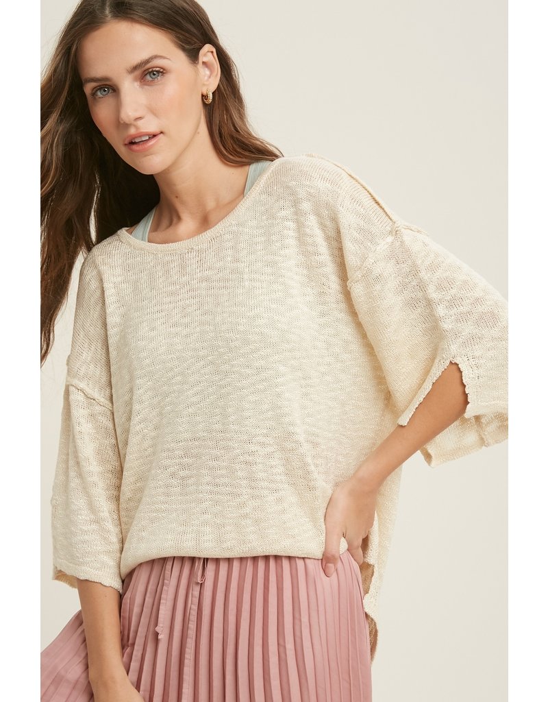 Oversized Lightweight Sweater w/Slit