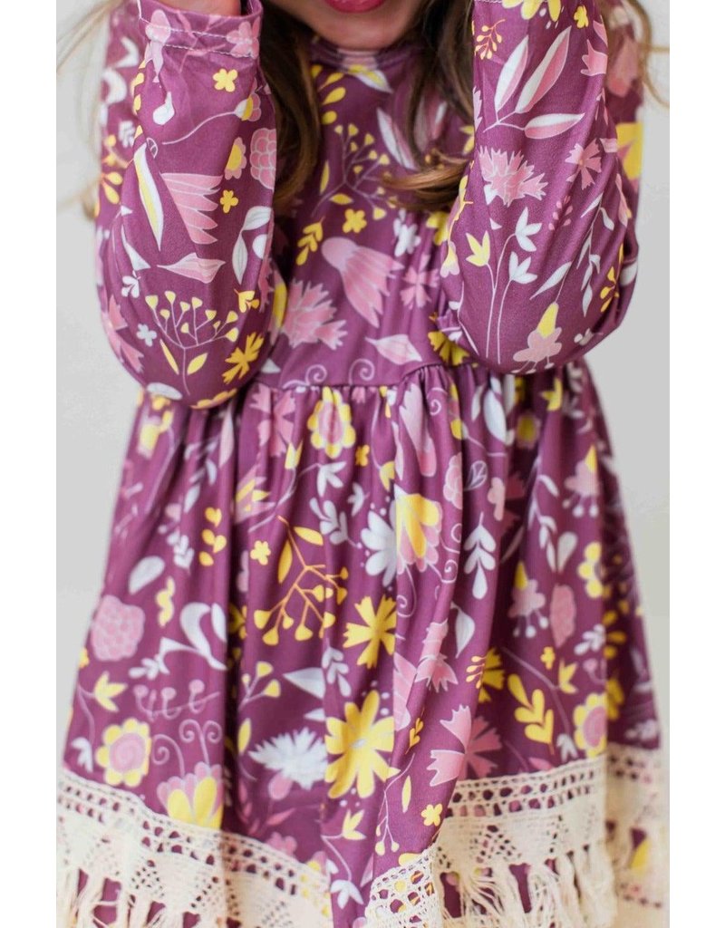 Mila & Rose Vintage Blooms Boho Fringe Dress