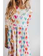 Mila & Rose Lotta Love 3/4 Sleeve Twirl Dress