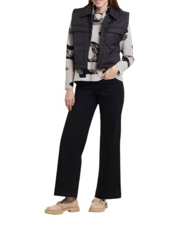 Tribal Sportswear Cropped Quilted Vest w/Side Snaps