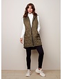 Charlie B Diamond Quilted Hooded Puffer Vest