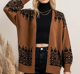 Geo Open Front Cardigan - Schroeder's Gifts