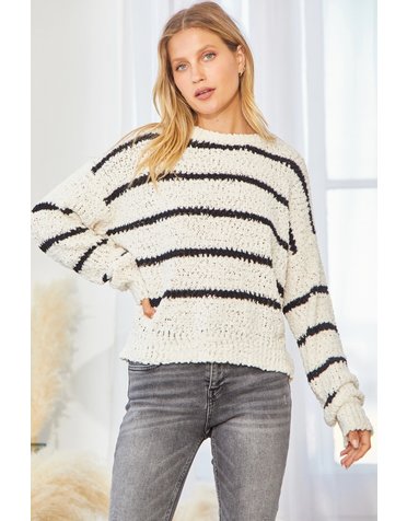 Savanna Jane Stripe Crochet Sweater