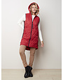 Charlie B Diamond Quilted Hooded Puffer Vest