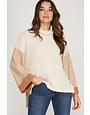 She & Sky Long Cuff Slv Thermal Turtle Neck