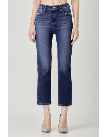 Risen Jeans High Rise Crop Straight Jeans