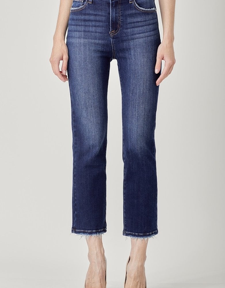 High Rise Crop Straight Jeans