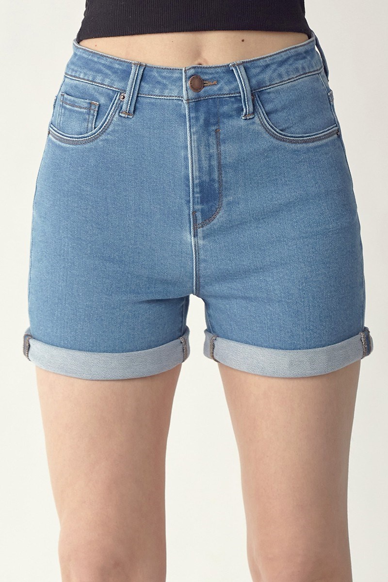 High Rise Rolled Up Shorts - Schroeder's Gifts