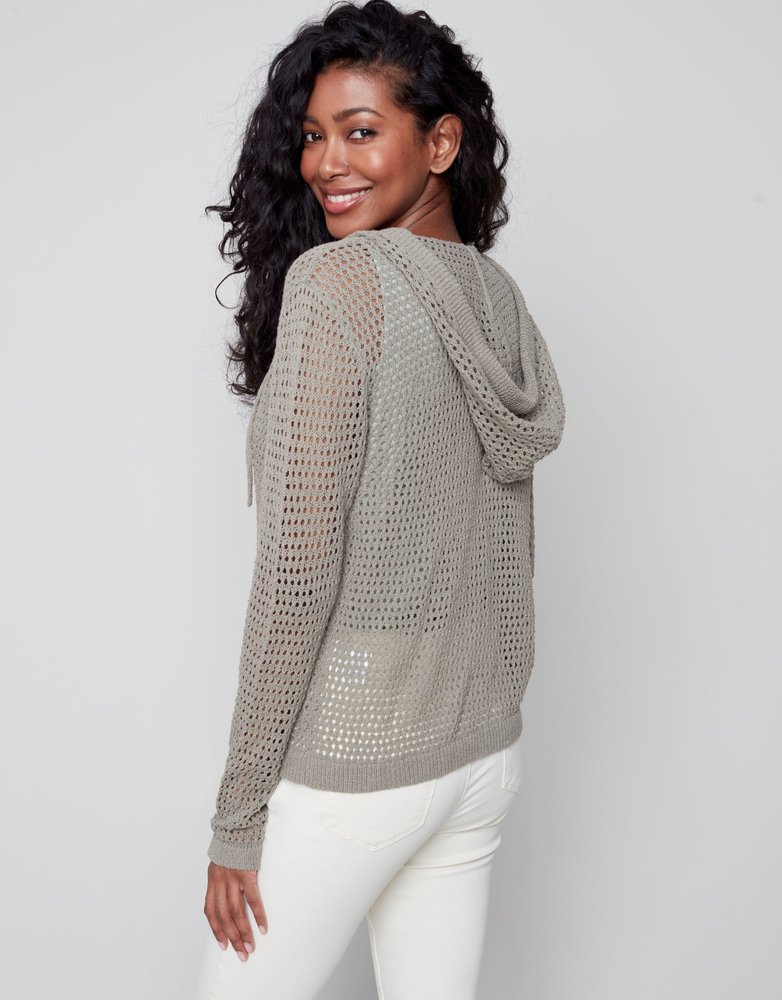 Boucle Yarn Hooded Sweater